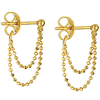 14k Yellow Gold Front to Back Double Chain Earrings