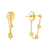 14k Yellow Gold Front to Back Beaded Earrings