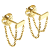 14k Yellow Gold Front To Back Bar Earrings