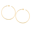 14k Yellow Gold Open Hoop Earrings 2in