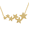 14k Yellow Gold Cluster of Stars Necklace
