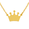 14k Yellow Gold Tiny Crown Necklace