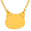 14k Yellow Gold Tiny Cat's Head Necklace