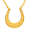 14k Yellow Gold Tiny Horseshoe Necklace