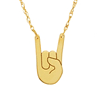 14k Yellow Gold Mini Mano Cornuto Good Luck Necklace