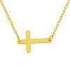 14k Yellow Gold Mini Sideways Cross Necklace