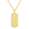 14k Yellow Gold Pointed Dog Tag Charm Necklace