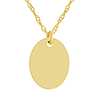 14k Yellow Gold Mini Oval Charm Necklace