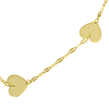 14k Yellow Gold Heart Station Necklace