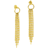 14k Yellow Gold Circle Earrings with Fringe