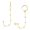 14k Yellow Gold Beaded Dangle Earrings with Cuffs