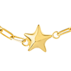 14k Yellow Gold Kid's Paper Clip Link Bracelet with Star