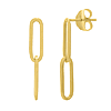 14k Yellow Gold Paper Clip Dangle Earrings 1in