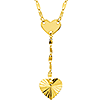 14k Yellow Gold Kid's Radiant Cut Heart Dangle Necklace