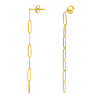 14k Yellow Gold Whisper Thin Long Paper Clip Dangle Earrings 2.25in