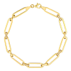 14k Yellow Gold 1/3 ct tw Diamond Pave Paper Clip Chain Bracelet