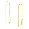 14k Yellow Gold Rounded Open Link Threader Earrings