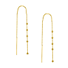 14k Yellow Gold Bead Accent Threader Earrings