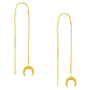 14k Yellow Gold Crescent Moon Threader Earrings