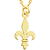 14k Yellow Gold Adjustable Tiny Fleur de Lis Necklace