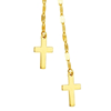 14k Yellow Gold Dangling Crosses Adjustable Lariat Necklace