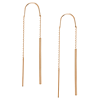 14k Rose Gold Stick Threader Earrings with High Polish