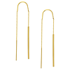14k Yellow Gold Stick Threader Earrings with High Polish