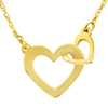 14k Yellow Gold Small Interlocking Hearts Necklace