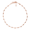 14k Rose Gold Diamond Cut Bead Station Bracelet 7.5in