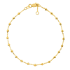 14k Yellow Gold Diamond Cut Bead Station Bracelet 7.5in