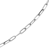 14k White Gold Slender Adjustable Paper Clip Link Choker Necklace 