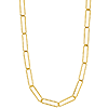 14k Yellow Gold Handmade Paper Clip Chain Necklace 20in