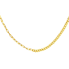 14k Yellow Gold 50/50 Paper Clip and Curb Chain Link Necklace