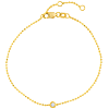 14k Yellow Gold Diamond cut Bead Bracelet with .03 ct Diamond Accent