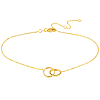 14k Yellow Gold Interlocked Circles Anklet 10in