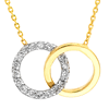 14k Two-tone Gold 1/5 ct tw Diamond Interlocking Circles Necklace