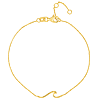 14k Yellow Gold Wave Charm Bracelet 7.25in