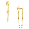 14k Yellow Gold 0.18 ct tw Bezel Diamond Chain Front to Back Earrings