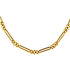 14k Yellow Gold Hollow Round Links and Paper Clip Chain 20in
