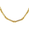 14k Yellow Gold Hollow Mixed Paper Clip and Round Link Chain 18in