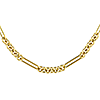 14k Yellow Gold Hollow Seven Round Links and Paper Clip Chain 18in