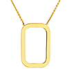 14k Yellow Gold Open Rectangle Necklace