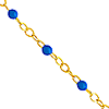 14k Yellow Gold Cobalt Blue Enamel Bead Piatto Link Necklace