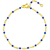 Cobalt Blue Enamel Beads Piatto Bracelet 8in