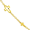 14k Yellow Gold Sideways Cross 20 Station Necklace