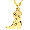 14k Yellow Gold Small Cowboy Boot Necklace