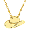 14k Yellow Gold Mini Cowboy Hat Necklace