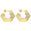 14k Yellow Gold Fluted J Hoop Earrings 7/8in