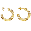 14k Yellow Gold Fluted J Hoop Earrings 7/8in