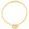 14k Yellow Gold .20 ct tw Diamond Flat Mariner Bracelet